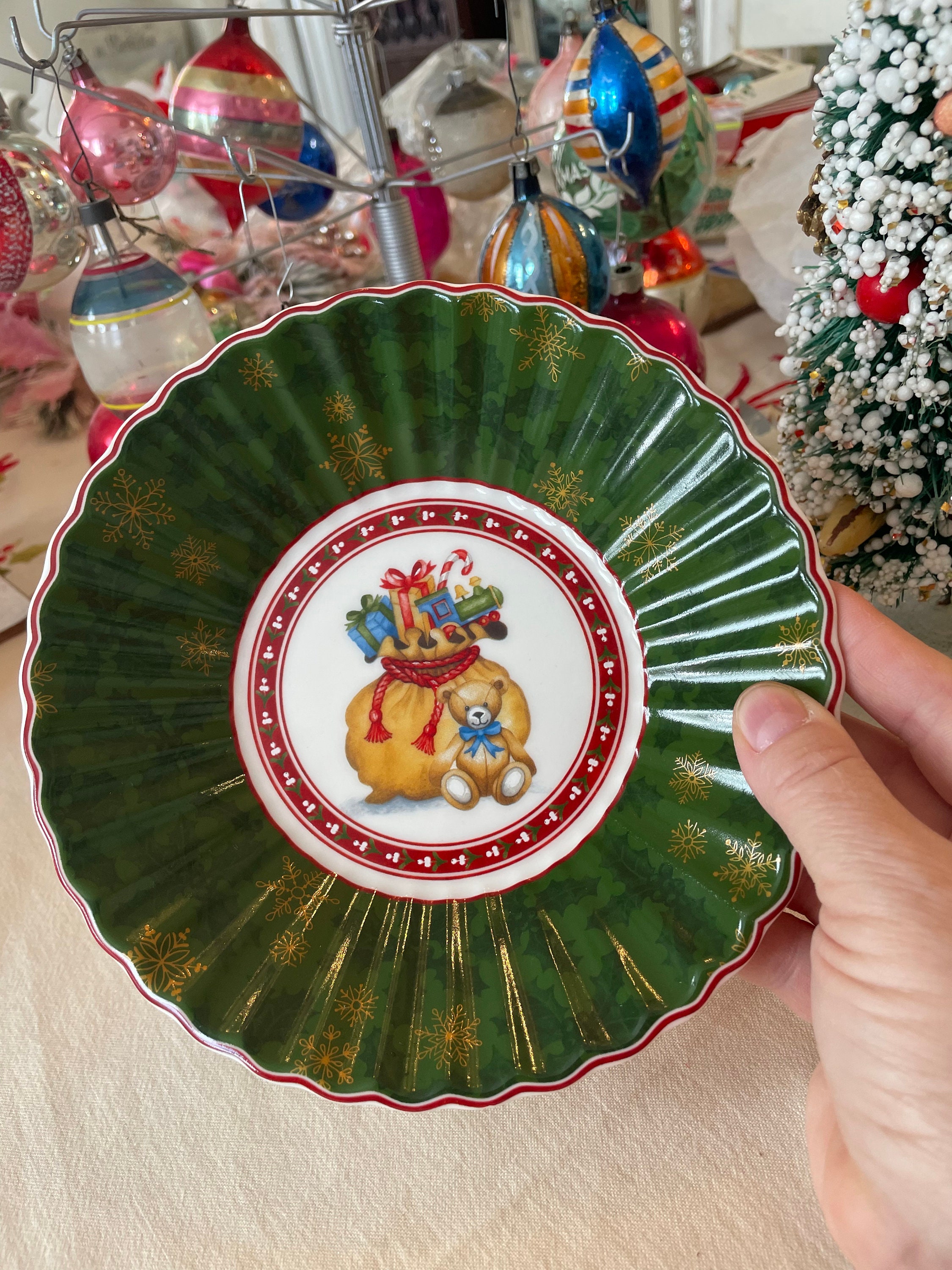 Vintage Villeroy and Boch Toys Delight Christmas Bowl Green - Etsy