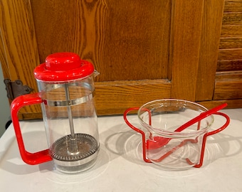 Vintage Bodum Glass Coffee French Press mini or matching sugar bowl/hotpot Made in Denmark
