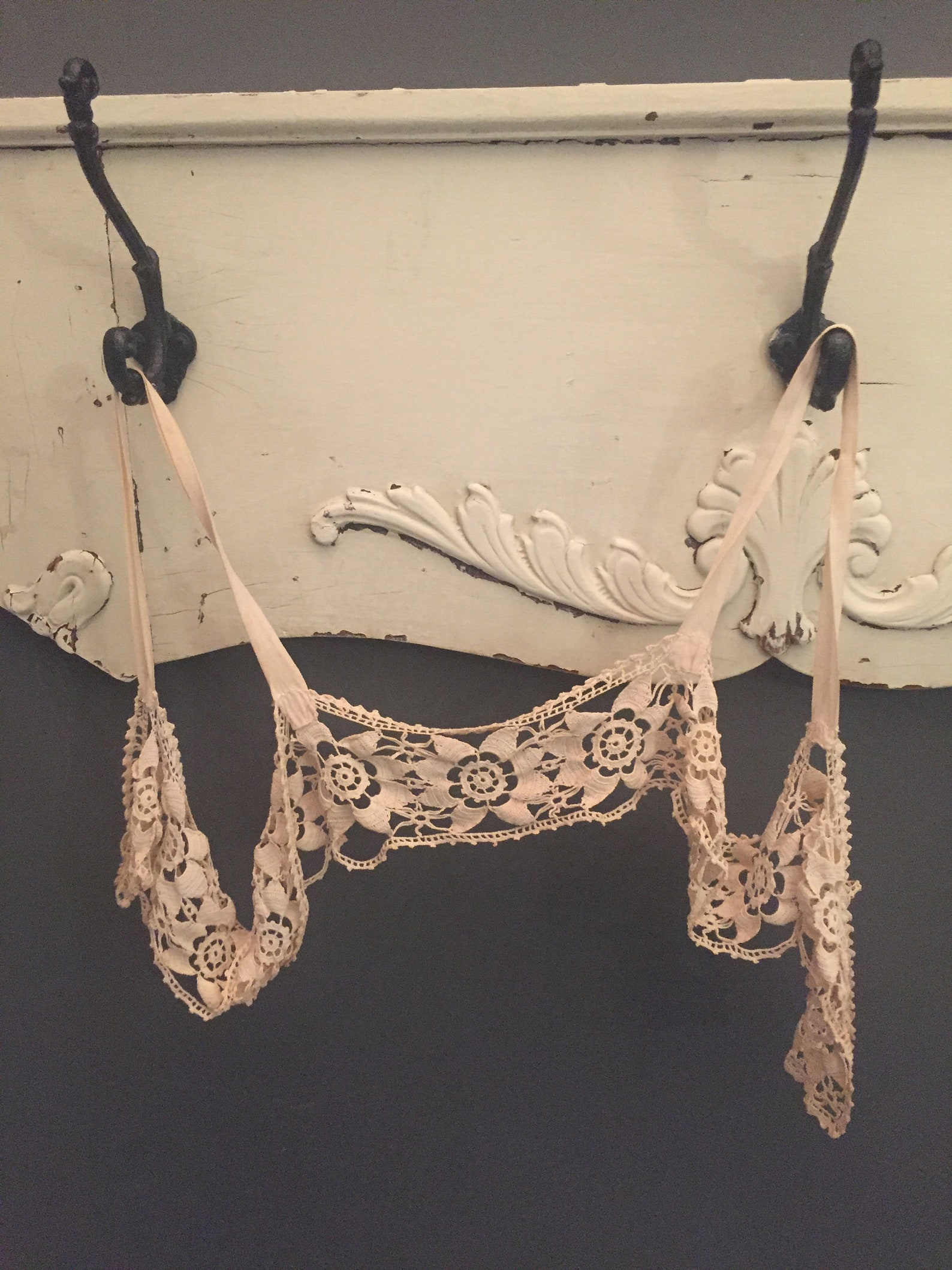 Antique Crocheted Lace Bodice Yoke with shoulder straps Etsy