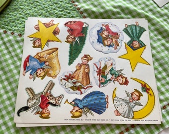 Vintage Christmas Ornaments Paper Ephemera angels craft tags paper dolls 1950s/1960s