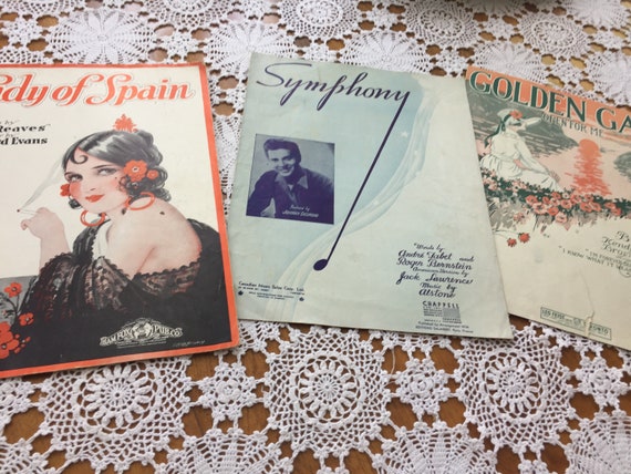 Vintage Sheet Music Booklets Group of Three Lady of Spain , Symphony and  Golden Gate 1940s Era Ephemera - Etsy