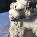 Poodle planter with spaghetti trim vintage porcelain china poodle collectible Lefton