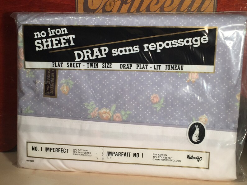 Single Flat Sheet Twin Size Cotton Blue Floral Tulip Design Etsy