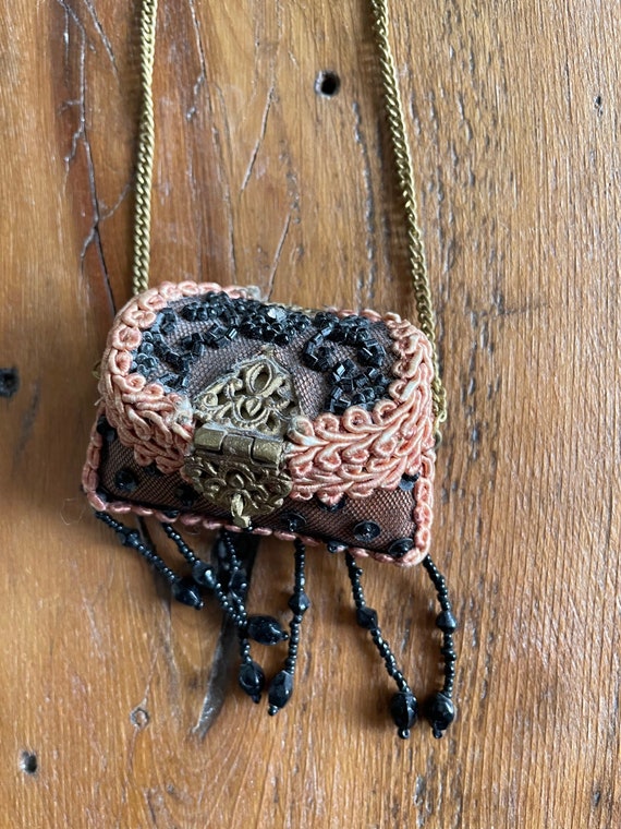Vintage  chatelaine chain purse necklace gothic style