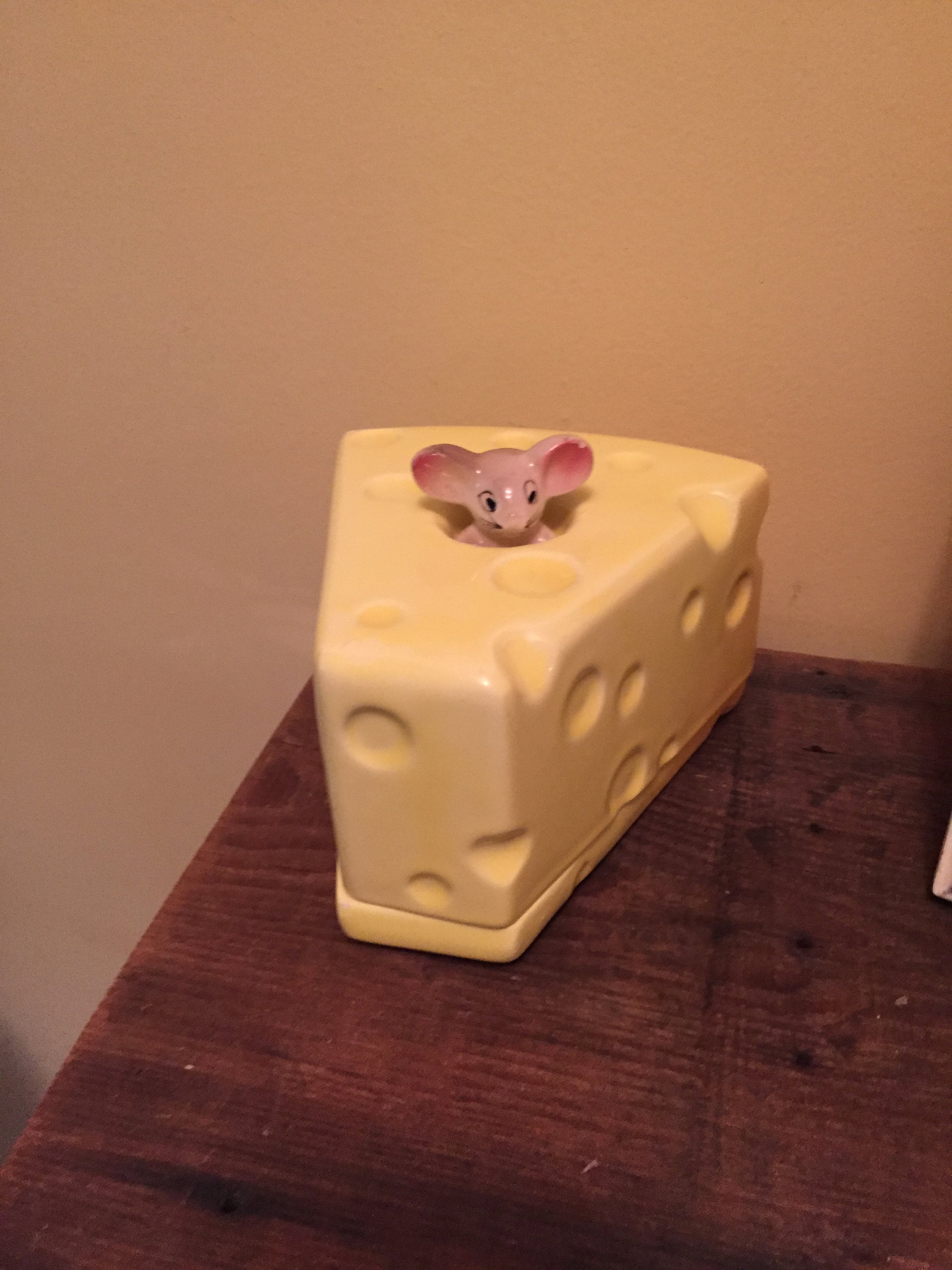 Vintage Ceramic Mouse Cheese Covered Server Etsy