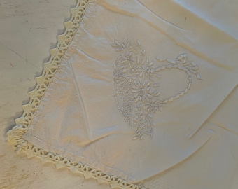 Vintage small embroidered tablecloth