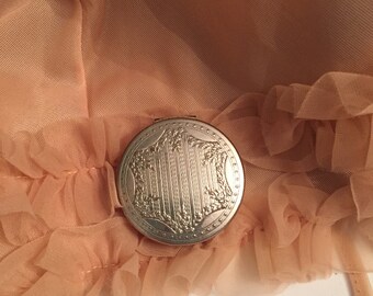 Vintage Silver Rouge Compact Stearns Day Dream French
