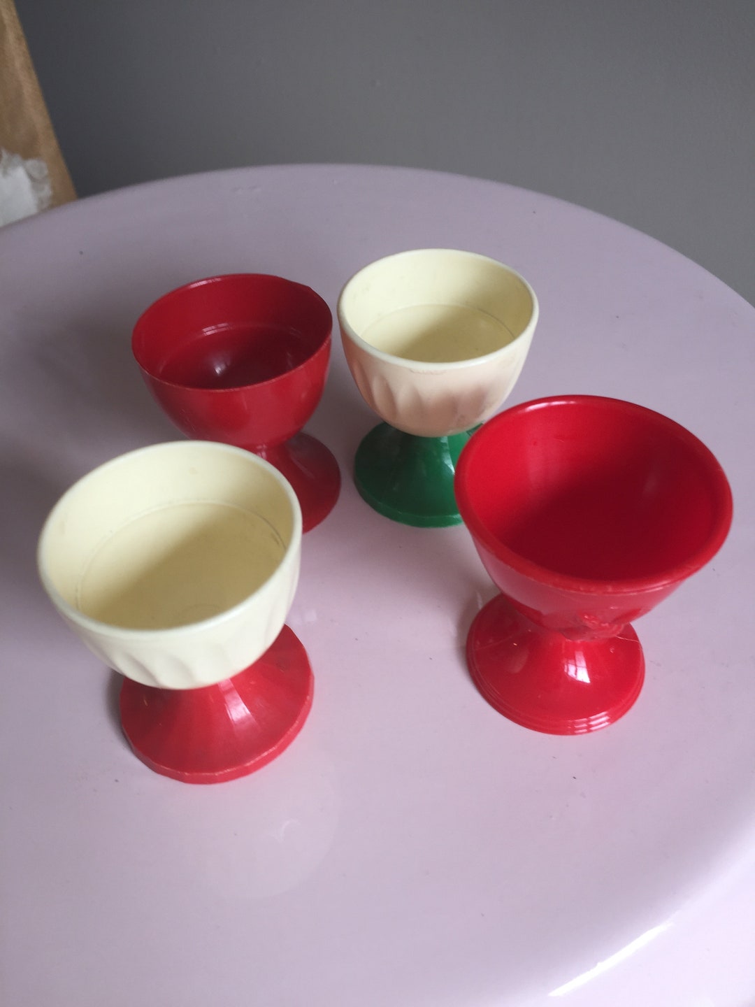 Vintage Plastic Egg Cups Set of Four Easter Egg Cups Red and Etsy Canada