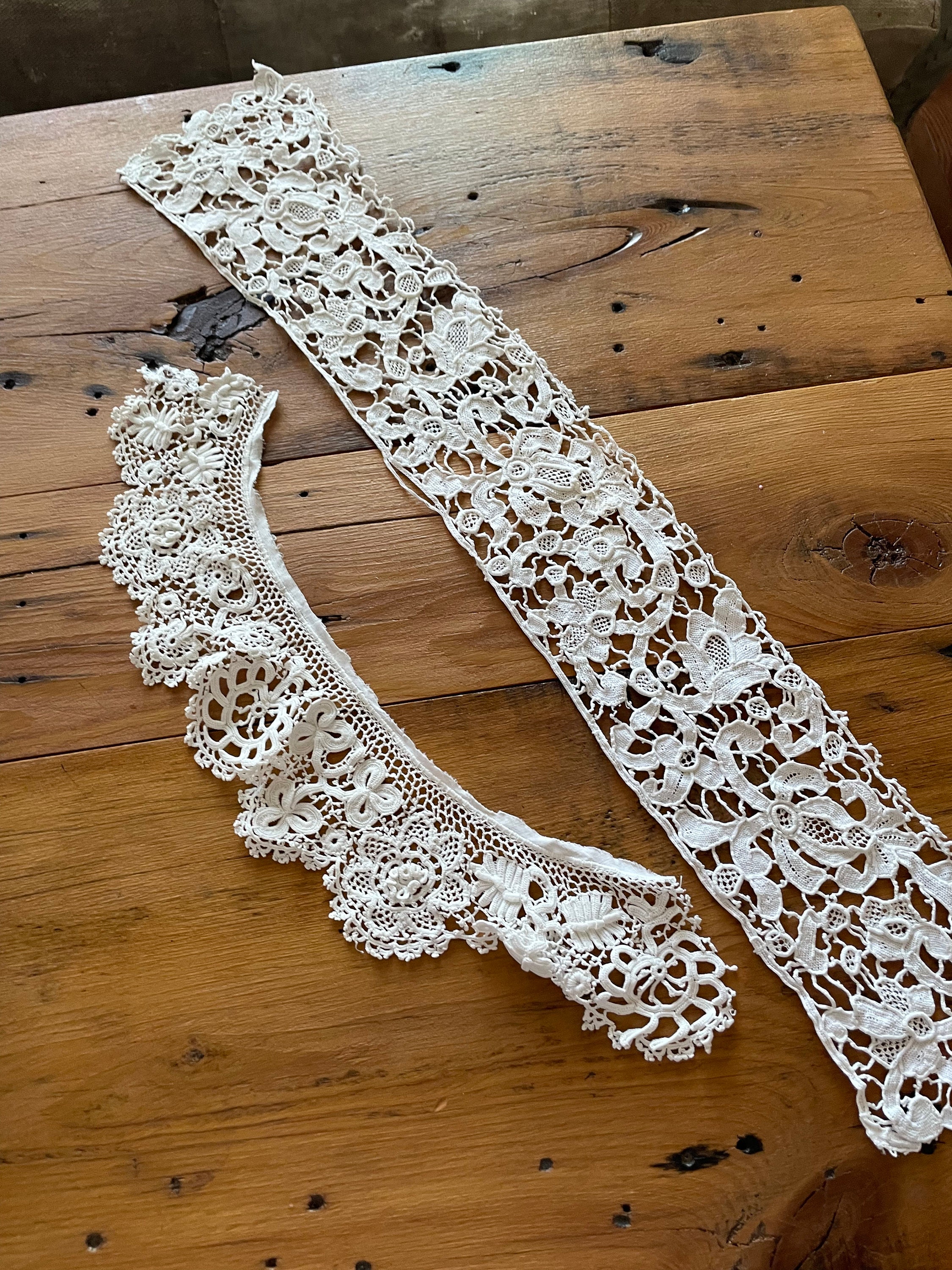 Antique Irish Lace Tatting Collars 1900s Fine Needlework Etsy