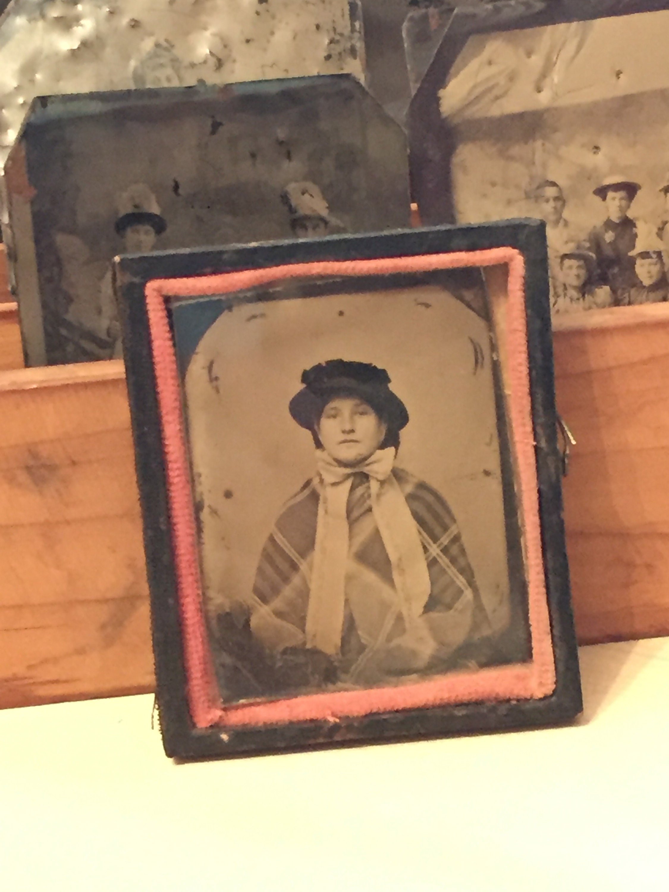 Antique Tintype Photo of Young Woman in Plaid Shawl 1800s Etsy