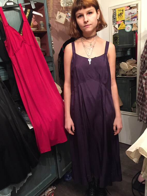 Vintage 1930s purple slip dress Taffeta Satin Summ