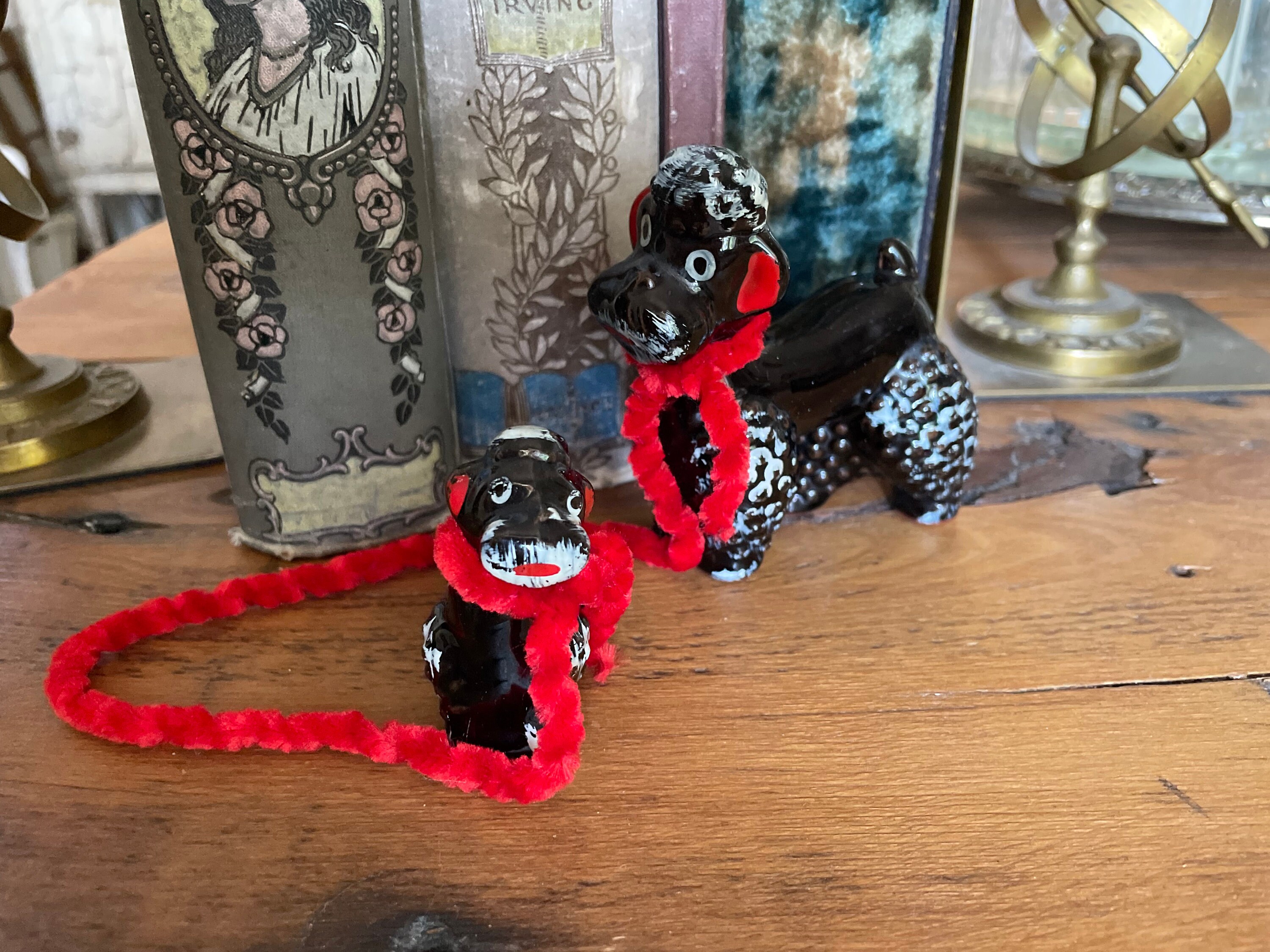 CANICHE NOIR A Roulettes Jouet Pintel En Peluche A Trainer Années 1950 EUR 40,00 - FR