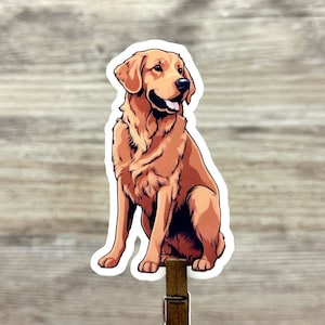 Golden Retriever Labrador Dog Sticker: Handmade Waterproof Decal