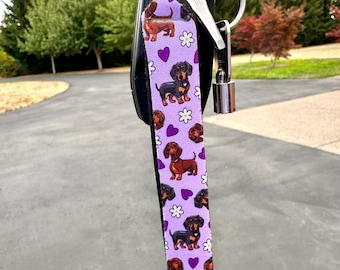 Dachshund Wristlet Keychain: Neoprene Dog Lover Key Fob