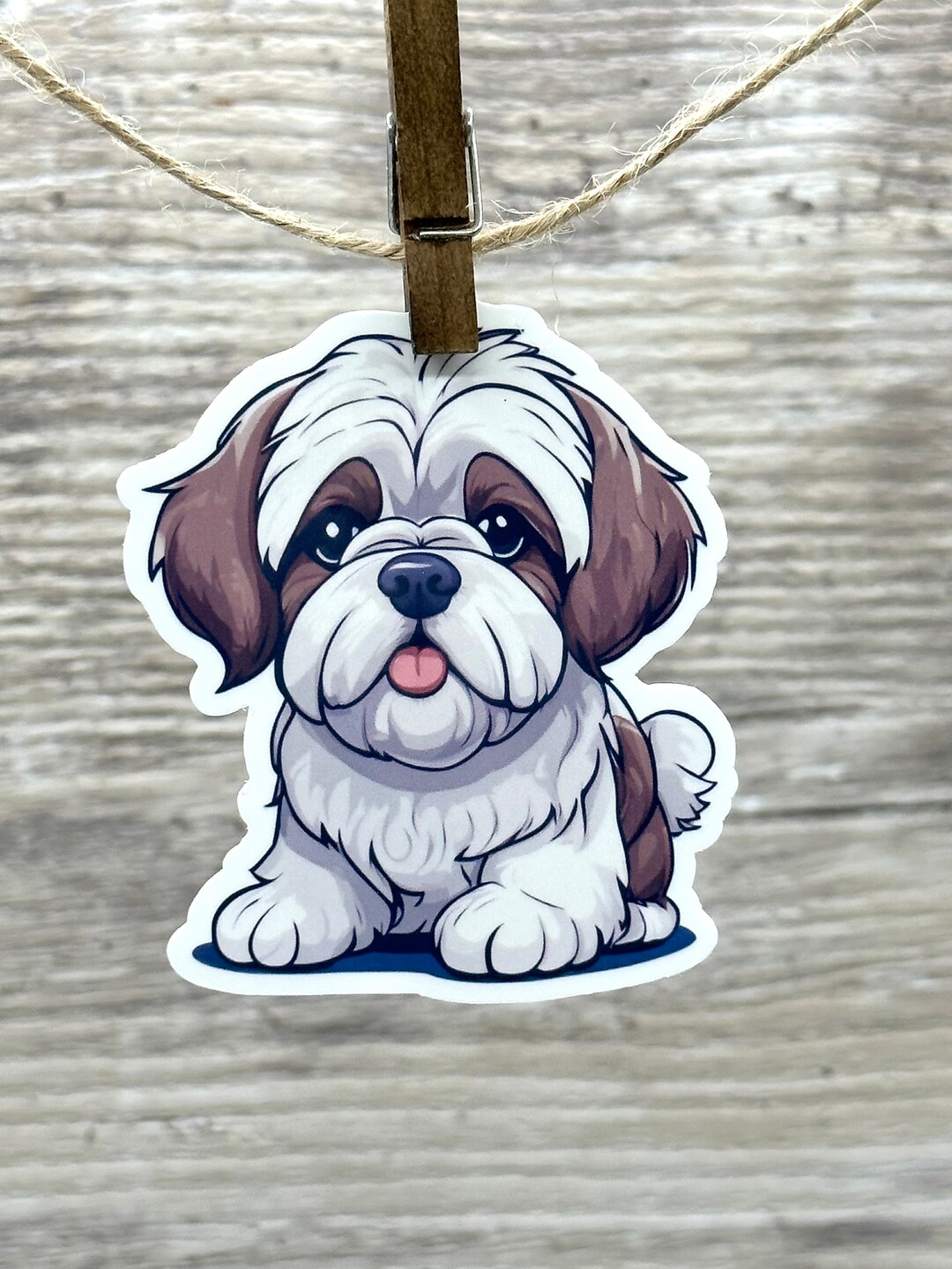 Shih Tzu Lhasa Apso Dog Sticker Handmade Die Cut Waterproof UV Etsy
