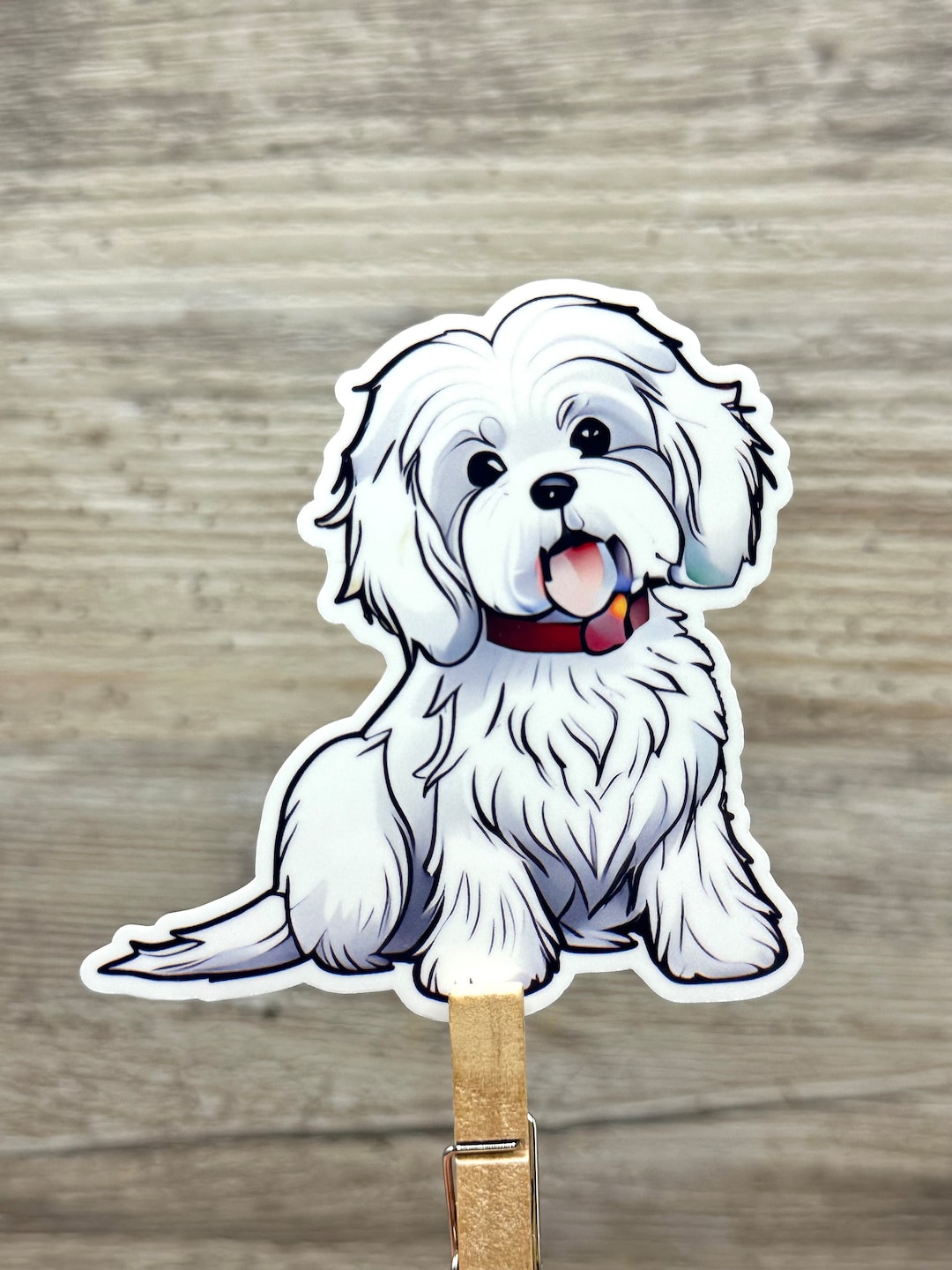 Maltese Lhasa Apso Dog Sticker Handmade Die Cut Waterproof UV Etsy