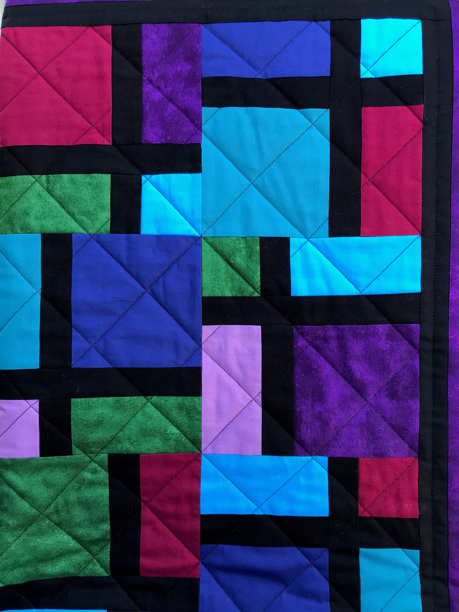 Jewel Tones Small Quilt MultiColoured Lap Quilt Small Etsy