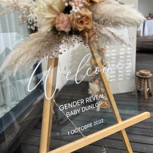 gender reveal welcome sign stickers