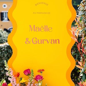 Set of personalized stickers for wedding sign