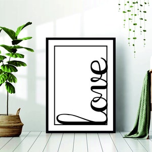 Love Wall painting Decor, Printable Art, Wall picture, House Gift, Instant Download, Digital Download, digital painting, home wall painting