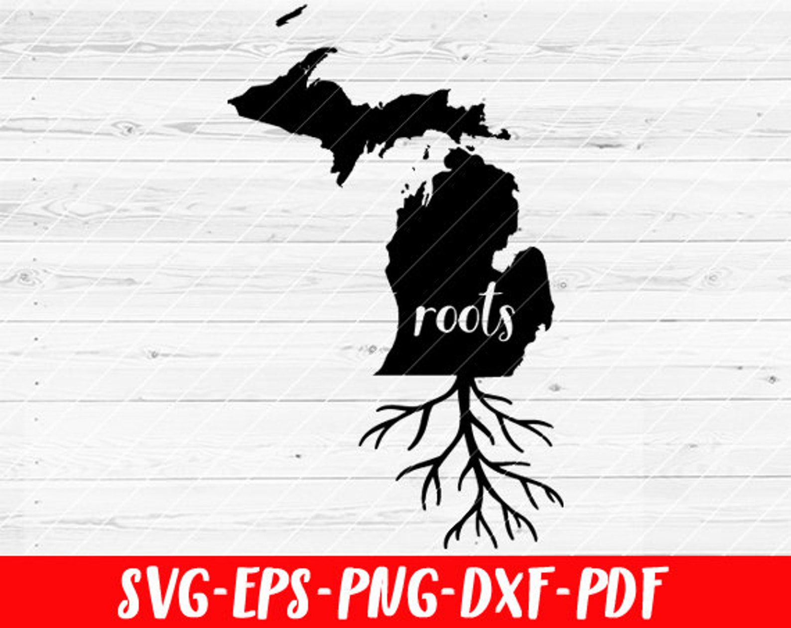 Michigan Roots SVG File Home Native Map Vector SVG Design | Etsy