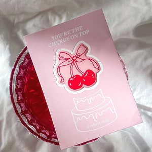 Naklejki 3D Cute Cherry z Różową Kokardką - Prezenty na Jej Urodziny Impreza i Słodki Wystrój! Świąteczne i Niedrogie Naklejki Epoxy Rein Red dla Dziewczynek