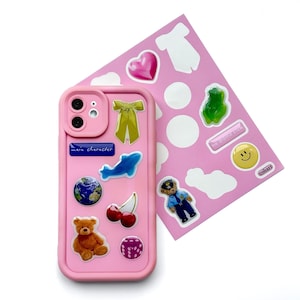 Autocollants esthétiques 3D mignons – Autocollant de réfrigérateur en époxy gonflé et adorable pour ordinateurs portables, téléphones