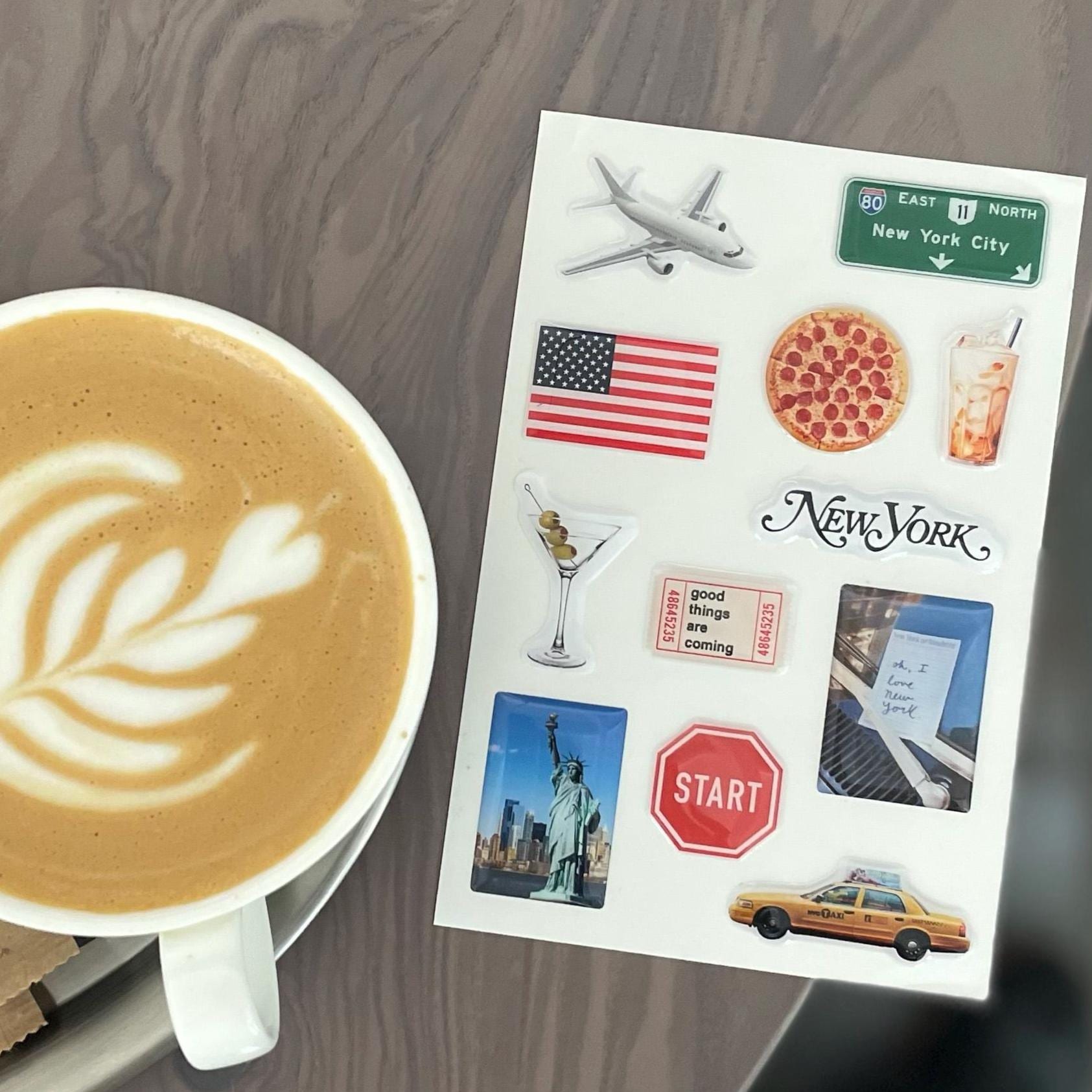 NYC 3D Puffy Sticker Sheet New York Aesthetic Epoxy Stickers for ...