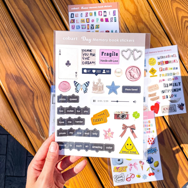5 Sheets of Scrapbook Stickers for Journaling and Albums - Etsy