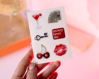 Lámina de pegatinas 3D con relieve para portátil, teléfono y Kindle – Calcomanías de resina epoxi