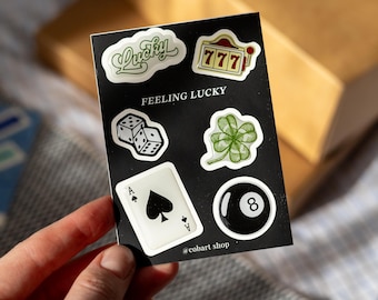 Good Luck 3D Sticker Sheet – Aesthetic Puffy Epoxy Stickers for Laptop, Phone, Kindle & More