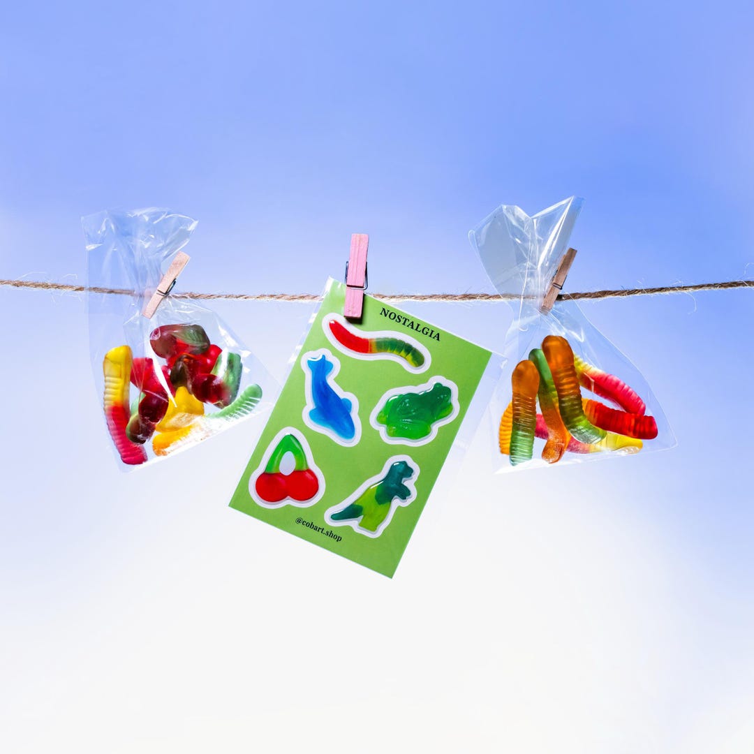 3D Sticker Pack Gummy Worms Aesthetic Puffy Sticker Sheet – Cute Epoxy ...