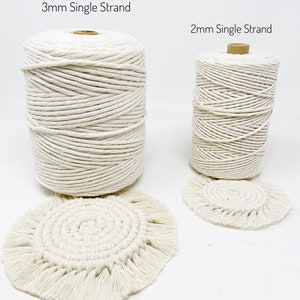 Natural Recycled Cotton Rope and String/100% Recycled Cotton Rope/Bestselling Macrame String/Soft Craft String/DIY Macrame/ Weaving Supplies image 5