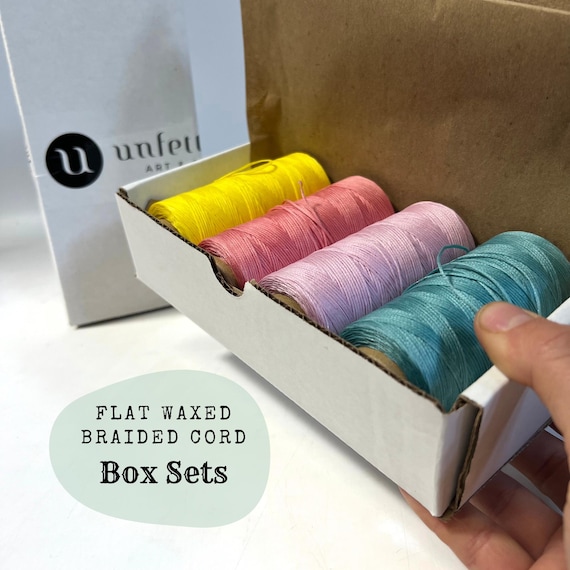 1mm Flat Waxed Polyester Cord: Braided Knotting Thread, 2400 ft