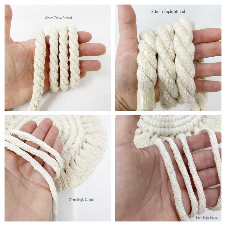 Natural Recycled Cotton Rope and String/100% Recycled Cotton Rope/Bestselling Macrame String/Soft Craft String/DIY Macrame/ Weaving Supplies image 7