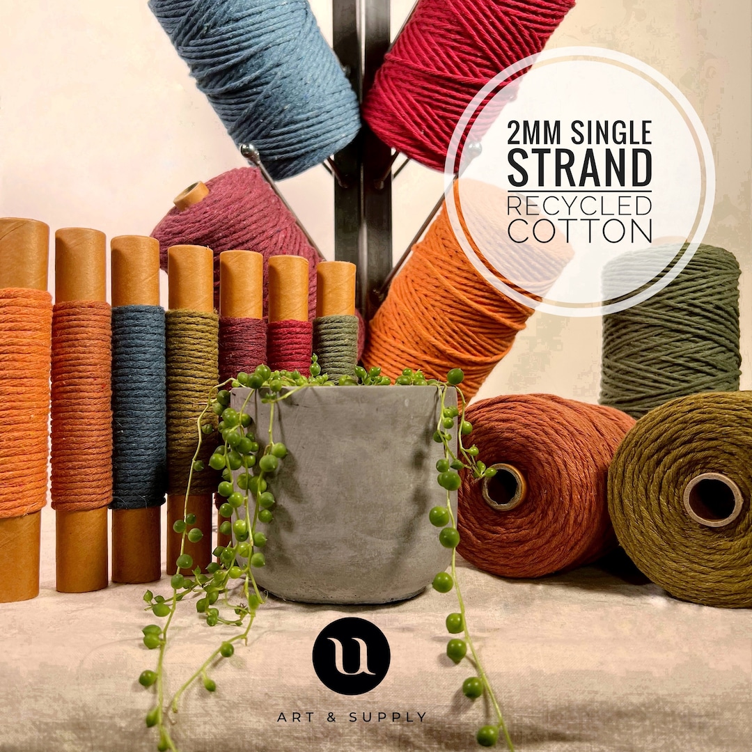 2mm Recycled Cotton Macrame String: Single Twist Weaving Warp - Etsy