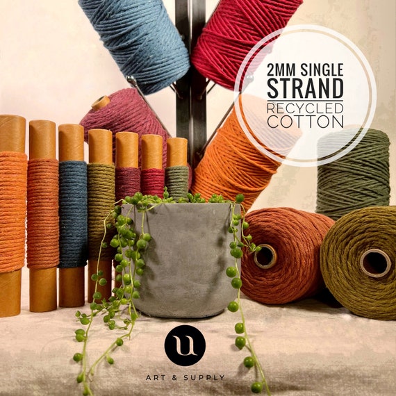 2-4mm Macrame Cord Yarn Cotton Braided Rope Waving Tapestry Bag DIY Crafts