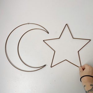 Copper Coloured Crescent Moon and Star Set/Dreamcatcher and Moon Star set /Crescent Moon/ Moon and Star Loom