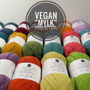 Vegan Mylk Cotton Yarn / Amigurumi Crochet Yarn / Light Worsted Cotton Blend Yarn / Soft Colourful Vegan Yarn