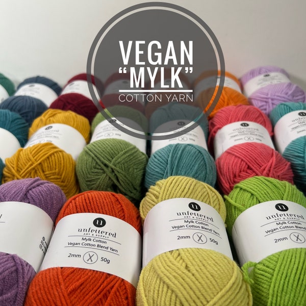 Vegan Mylk Cotton Yarn / Amigurumi Crochet Yarn / Light Worsted Cotton Blend Yarn / Soft Colourful Vegan Yarn