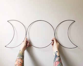 Moon Phase Wall Hanging: Steel Macrame Dreamcatcher Frame