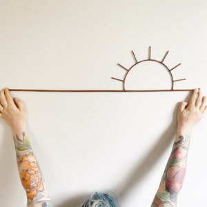 Metal Sun /Copper Coloured Sun Frame/Macrame/Suncatcher /Crescent Moon/Geometric Shapes/Geometric Macrame Wall Hanging/Half Circle Sun Loom