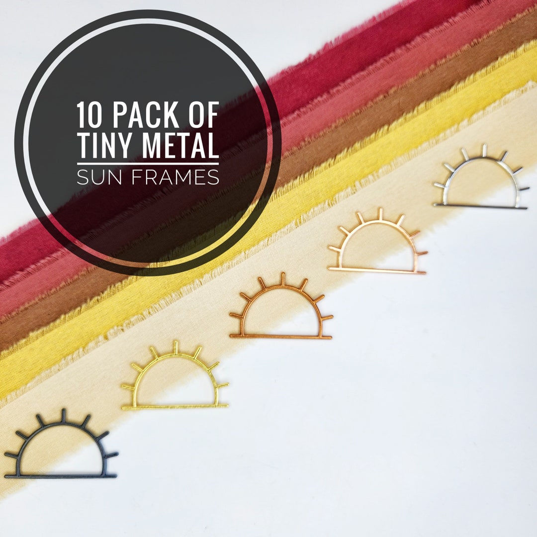 Tiny Metal Sun Frames: DIY Ornament Charms - 10 Pack - Etsy