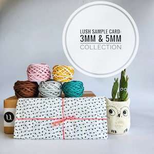 Voorbeeldkaart en SAMPLE SIZE KIT / Kleurstaal / Weelderige katoenen touw- en stringcollectie Kleurmonsters