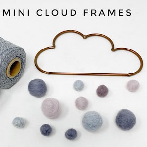 Mini Cloud Frames / Cloud Ornament / Mini Cloud Looms / DIY Holiday Ornament / Macrame Supplies / Mini Weaving Looms / Cloud / Raincloud