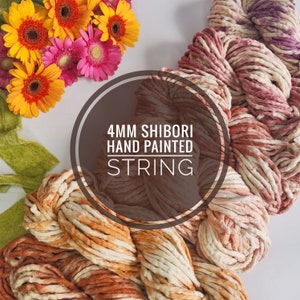 Shibori Hand-Dyed 4mm Cotton Macrame Rope: Ombre Weaving String