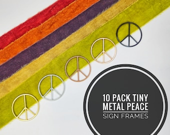 Tiny Peace Sign Frames / Peace Charms / Mini Peace Sign Ornament Frame /  DIY Decoration / Groovy Decor / Peace and Love