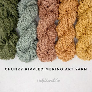 Chunky Rippled Merino Art Yarn / Extra Chunky Merino Wool / Chunky Merino Yarn / Weaving Fibre / Knitting / Macraweaving