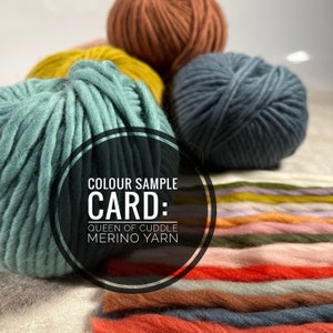 Voorbeeldkaart / Kleurstaal / Merinowol Collectie Kleurmonsters / Koningin van Knuffel Merino Monsters / Breien Merino / Weven Merino