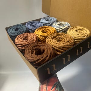 Colour Boxes / 5mm Single Strand Cotton Cord and String / Macrame Craft Set / Weaving Fringe / Recycled Upcycled Sustainable Cotton